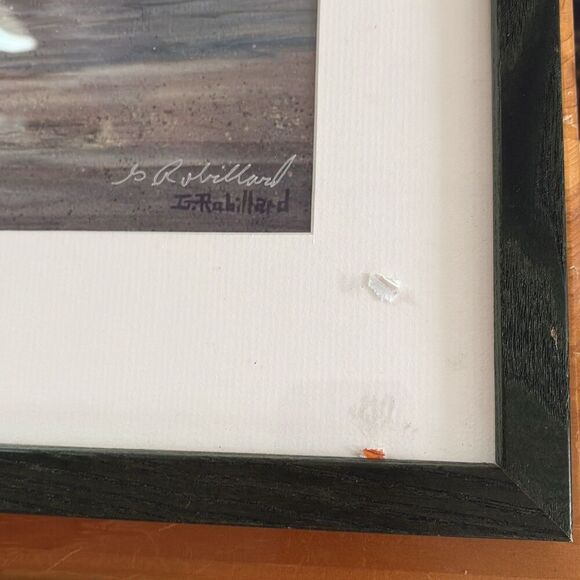 Signed Gerald A Robillard Nautical Seaside Print Rocky Beach with Seagulls - Picture 10 of 12